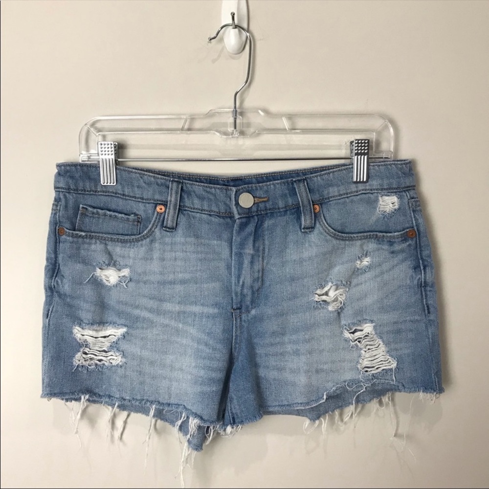 Blank NYC destructed cut off denim jean shorts